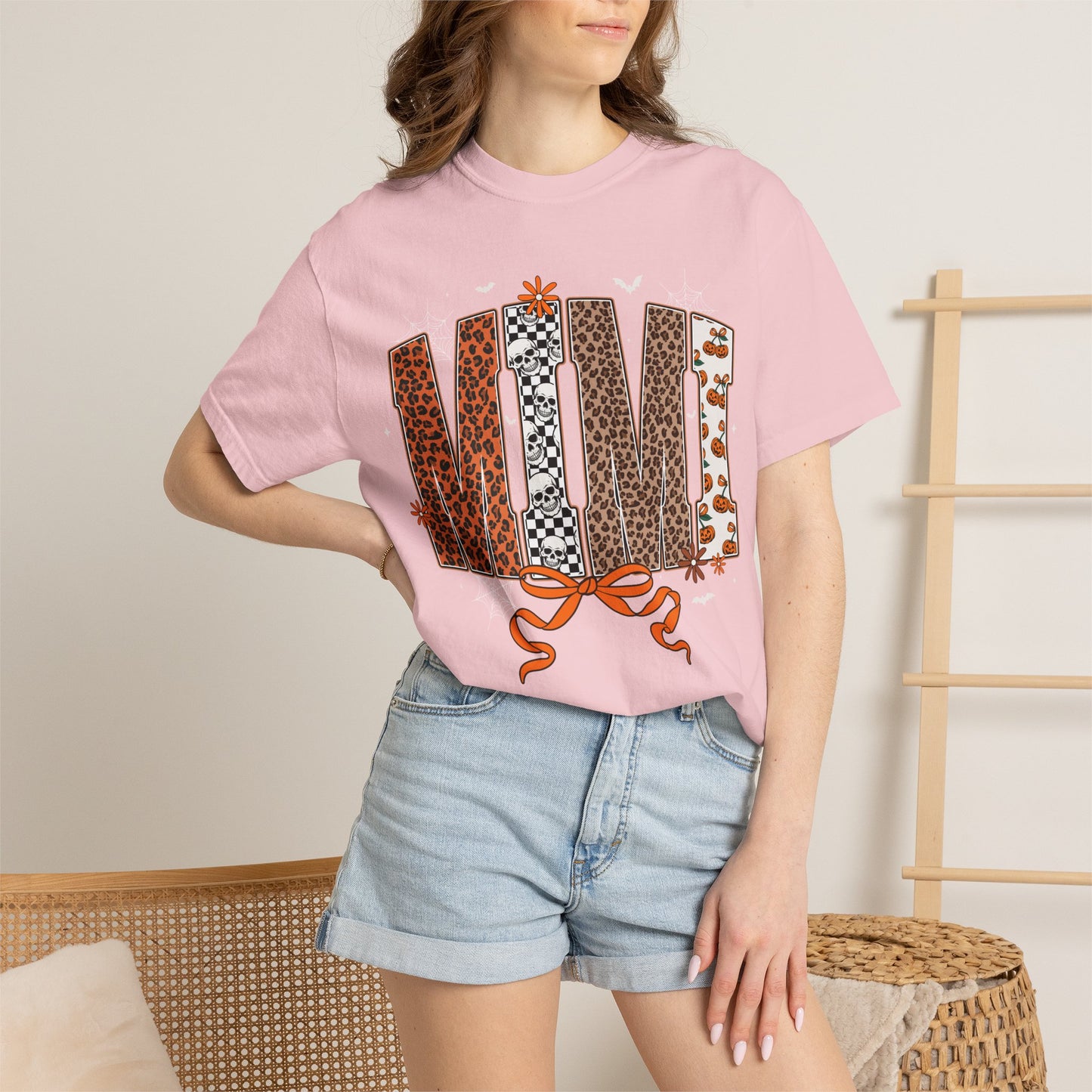 MIMI Leopard Patchwork T-Shirt with Bow