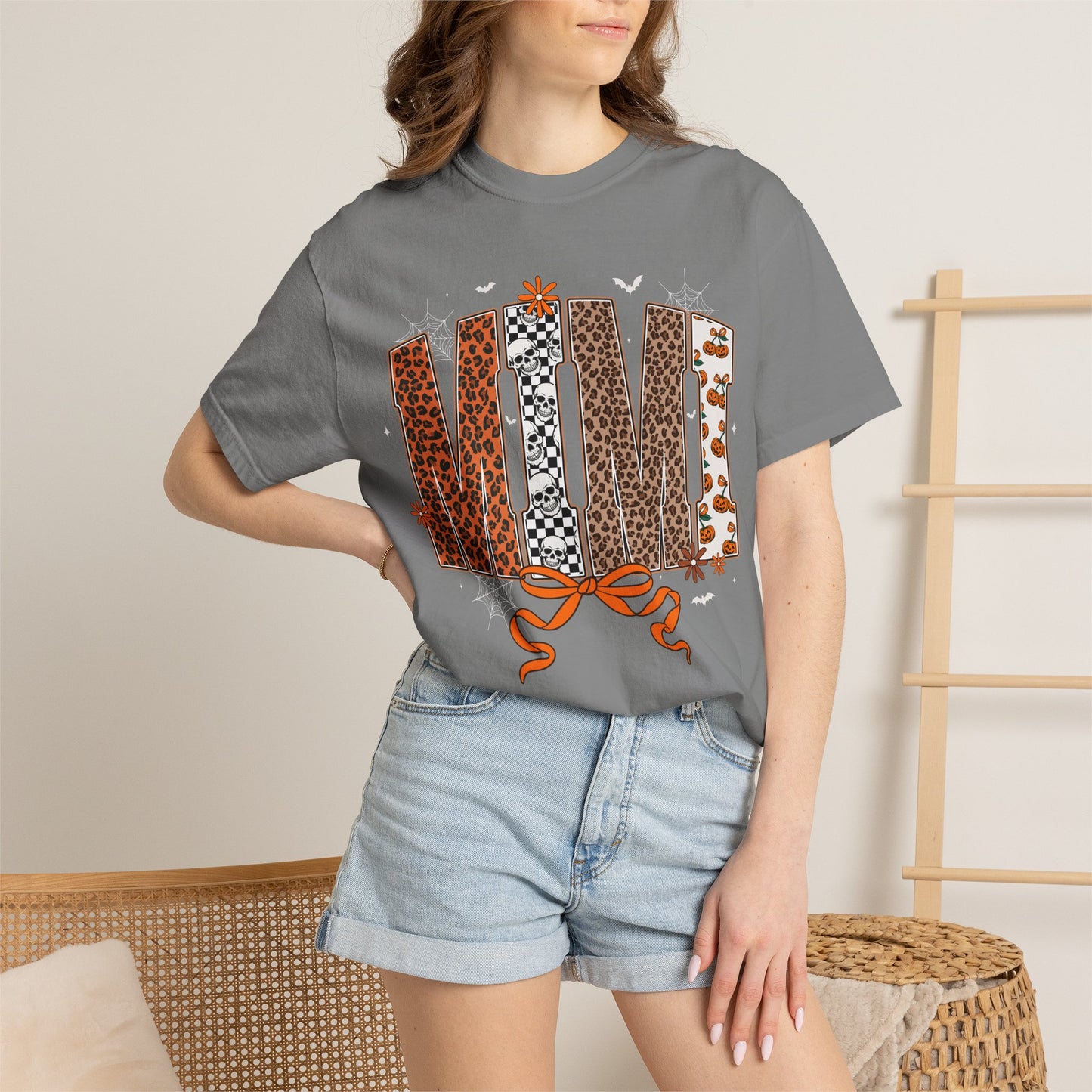MIMI Leopard Patchwork T-Shirt with Bow