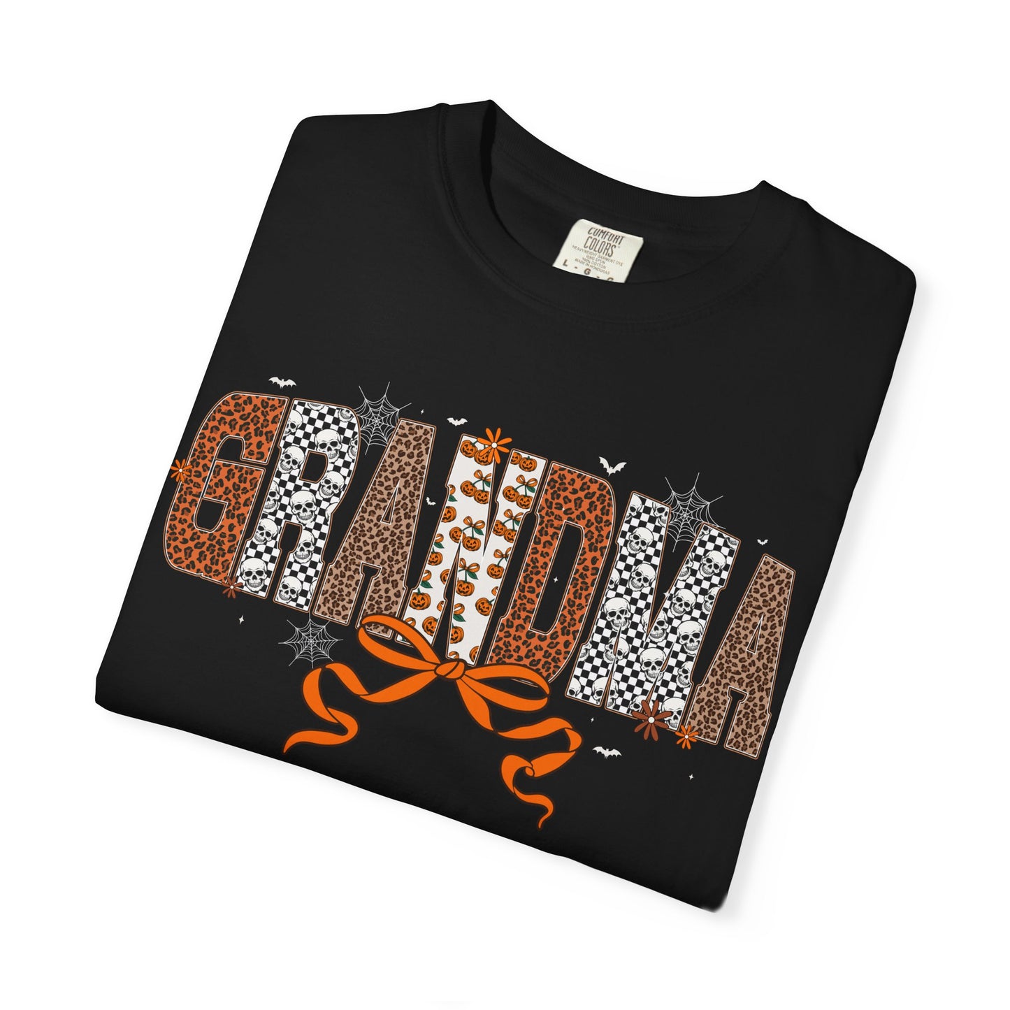 Grandma Leopard Print patch work T-Shirt with Bow