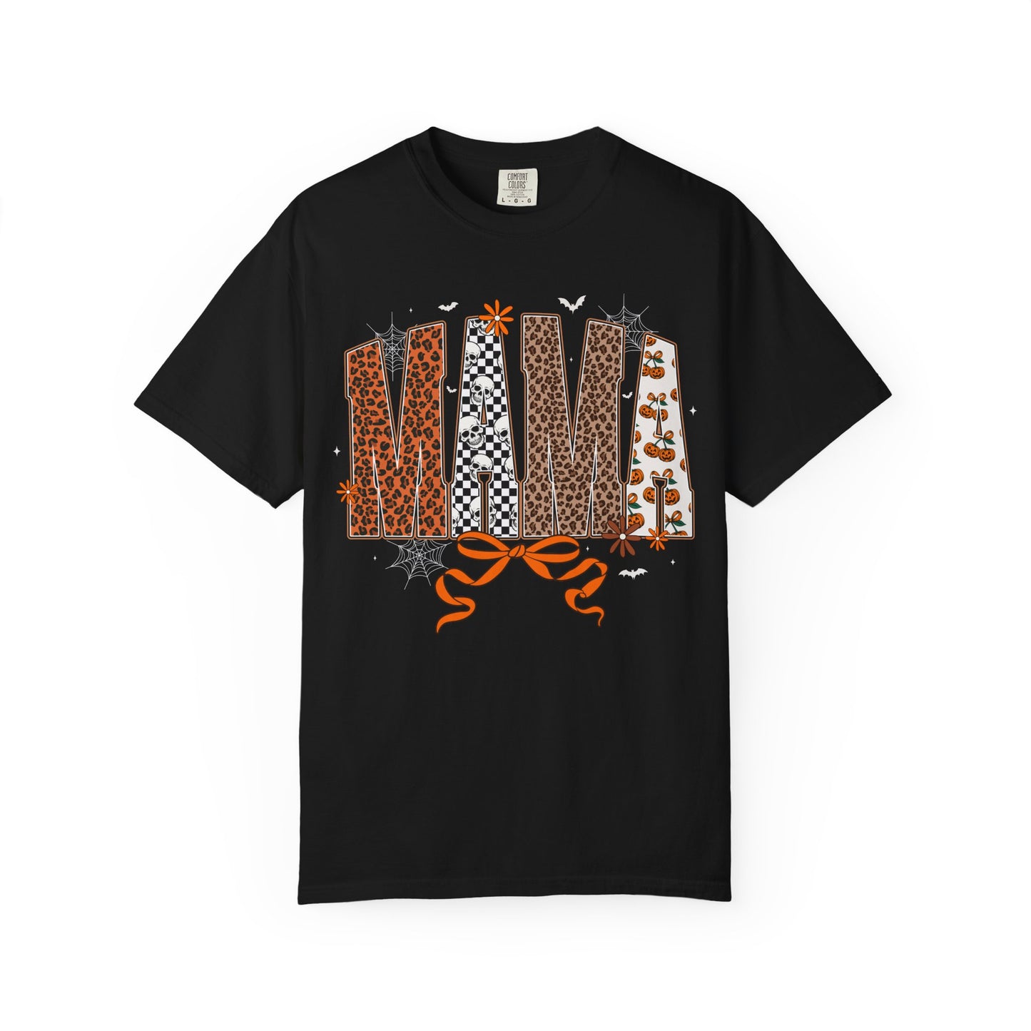 Mama Leopard patch work T-shirt with Bow