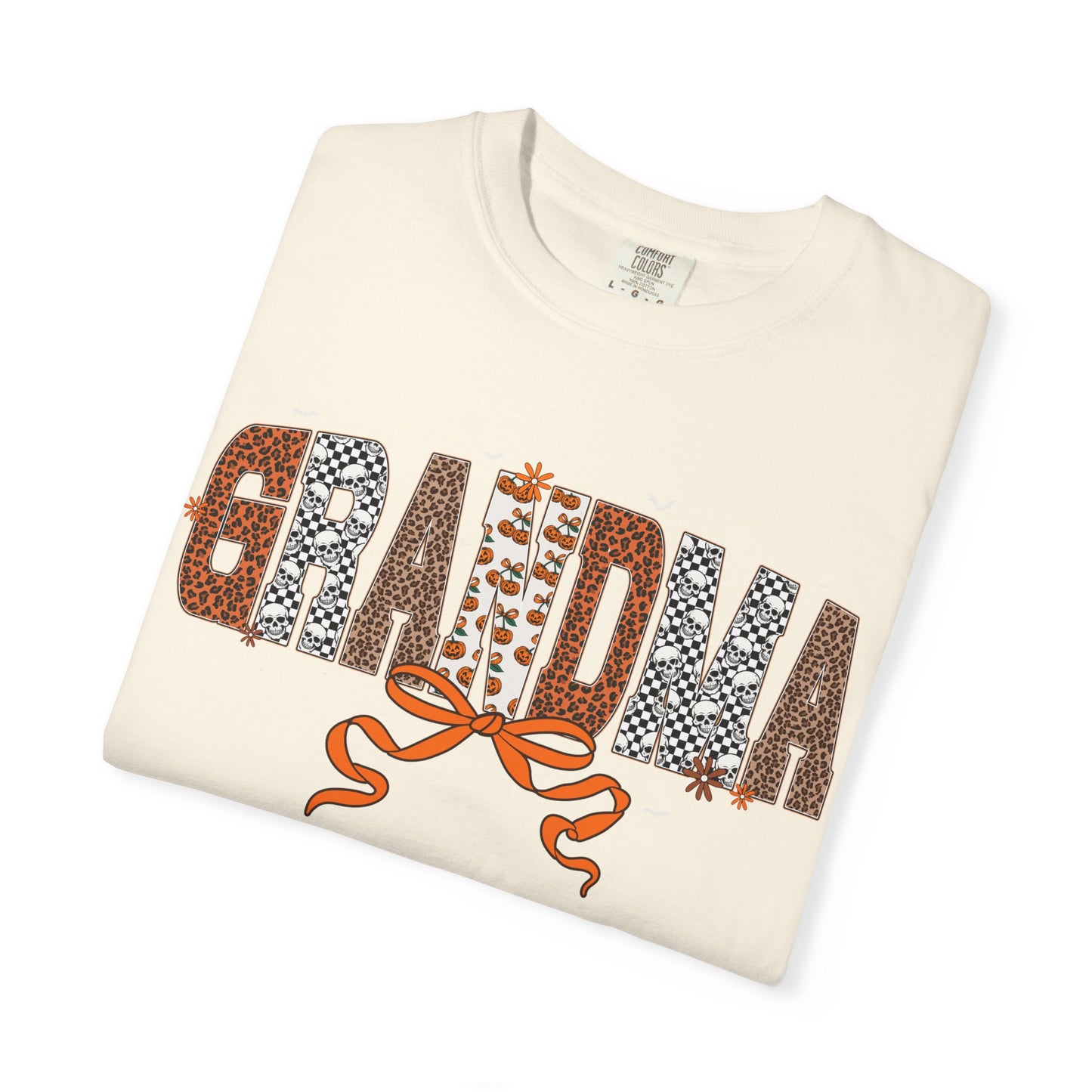 Grandma Leopard Print patch work T-Shirt with Bow