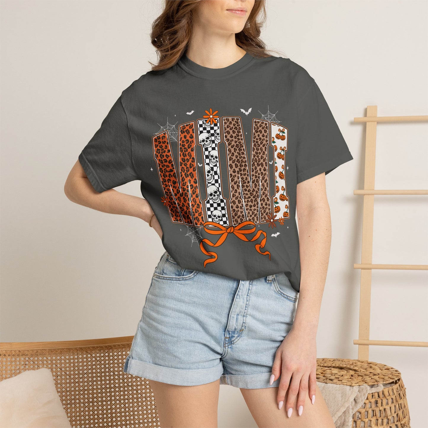MIMI Leopard Patchwork T-Shirt with Bow