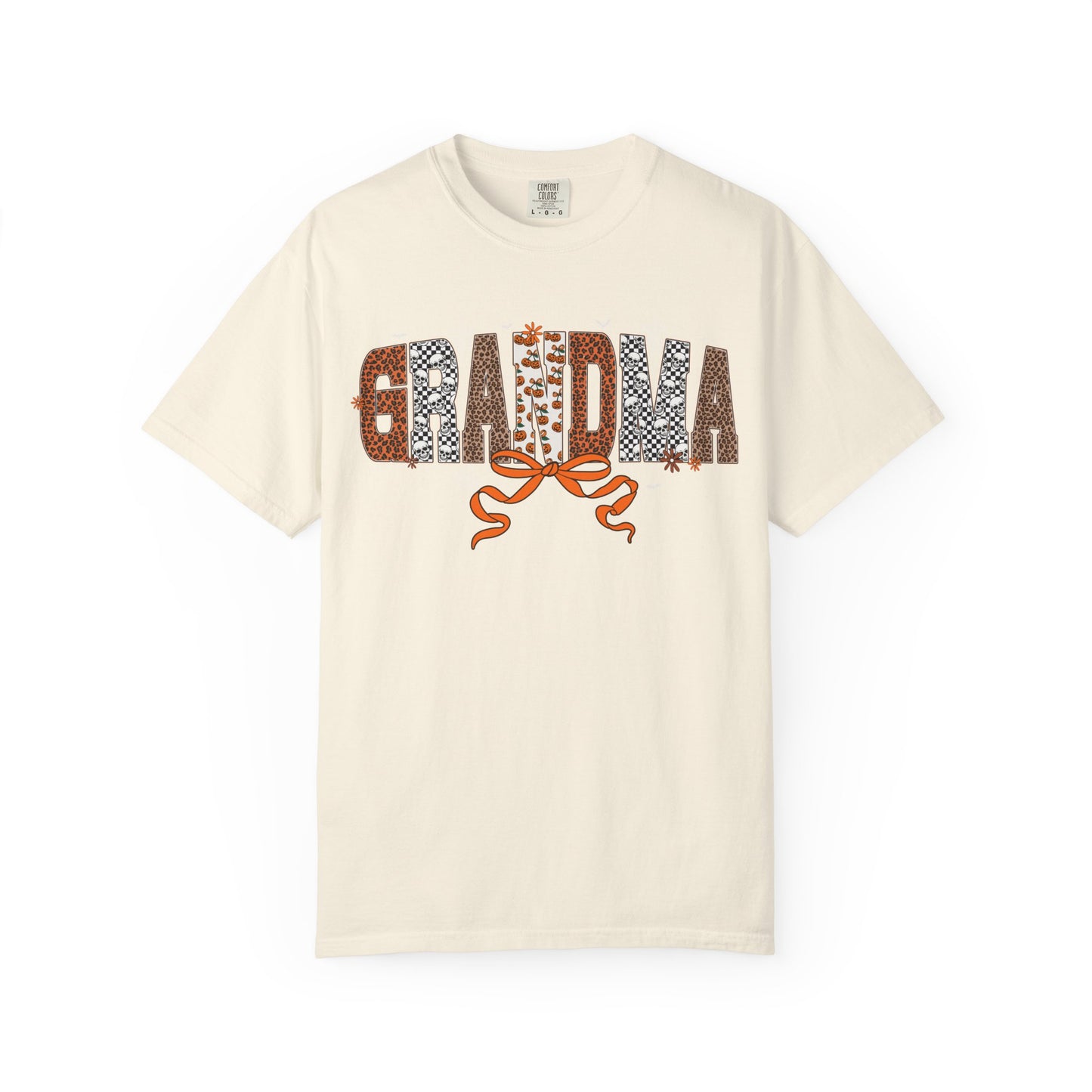 Grandma Leopard Print patch work T-Shirt with Bow