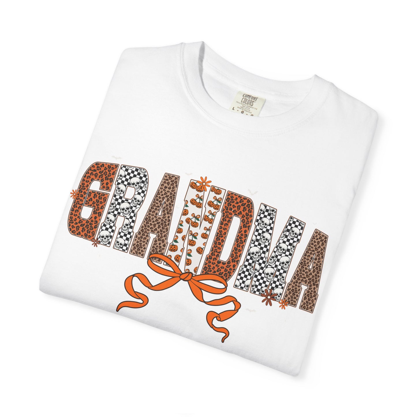Grandma Leopard Print patch work T-Shirt with Bow